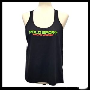 Polo Sport Racer Tank Workout Top with Bold Logo - Medium